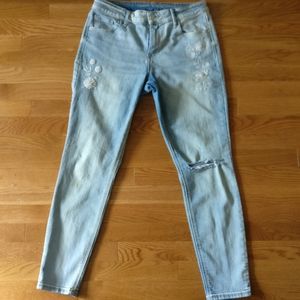 Old Navy embroidered jeans, light wash